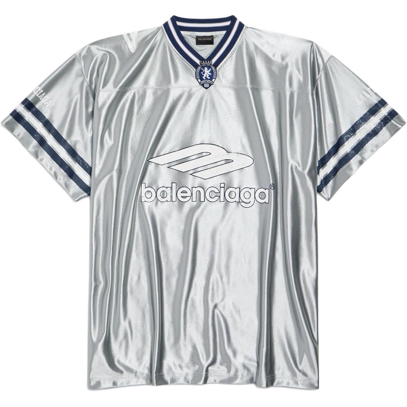 Balenciaga 3b Football V-Neck Oversized T-Shirt