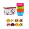 Set of 24 Reusable Silicone Cupcake Liners Nonstick Flexible Cake Molds Multipled Color Bakewares for Dessert