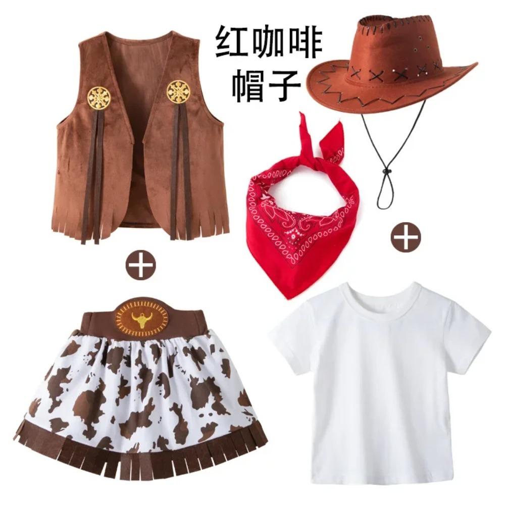 Mädchen Cowgirl Kostüm Kleider Kinder Western Cowgirl Kostüme Karneval Cosplay Halloween Event Party Verkleidung