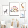 Baby Nursery Wall Poster Print Rainbow Animal Canvas Painting Nordic Wall Art Children Bedroom Wall Picture Kids Room Decor Art