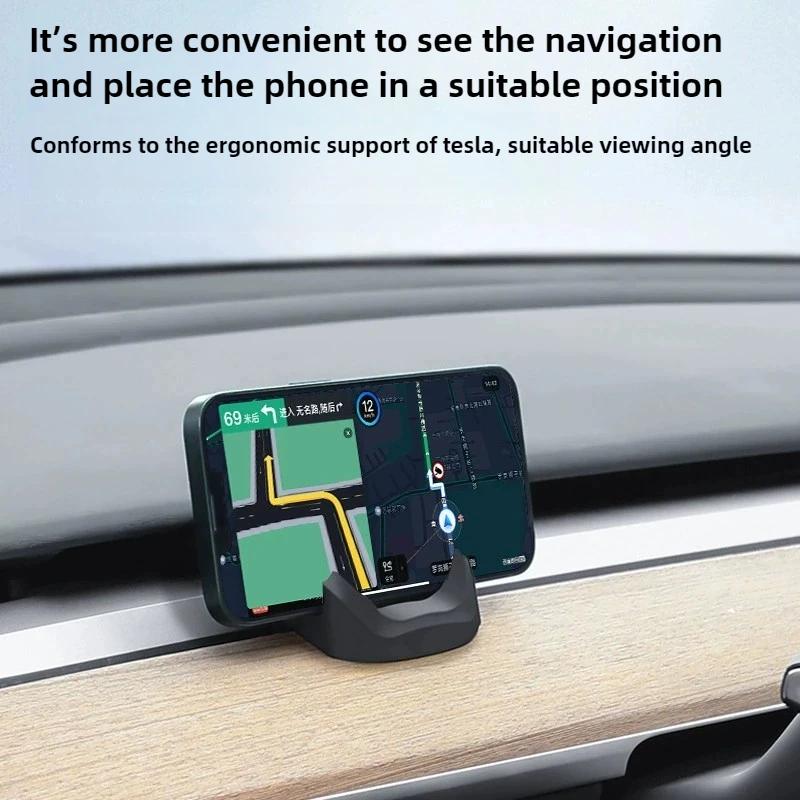 For Tesla Model 3 Y 2025-2025 Highland Juniper Soft Silicone Rubber Phone Holder Dashboard Cellphone Mount Clip Car Accessories