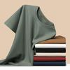 Pánské letní vaflové tričko s kulatým výstřihem - Volné, Trendy, Styl Hong Kongu