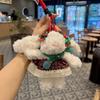 Girlish Heart Lop-Eared Rabbit Plush Pendant: Cute Cartoon Top Hat Keychain & Bag Charm