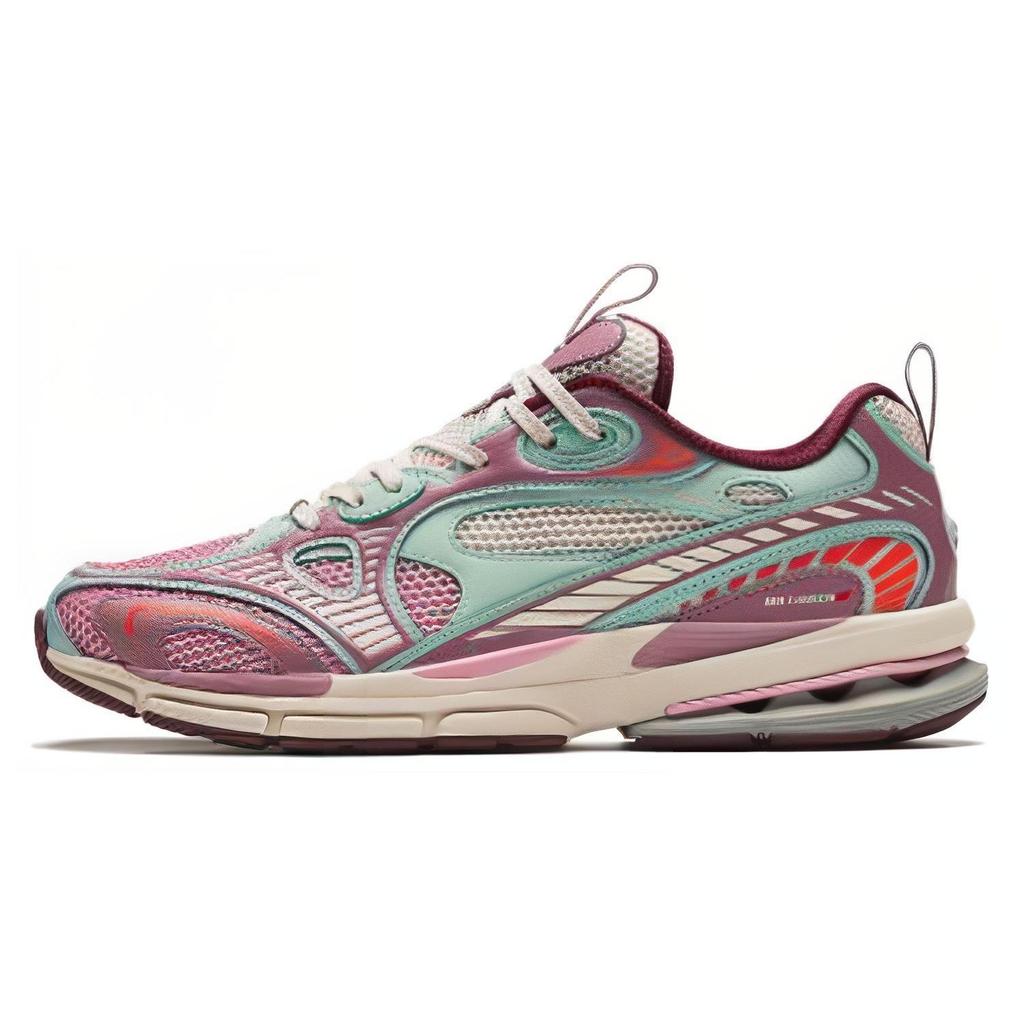 Anta Round Toe Lace-Up Shock Absorbing Wear-Resistant Low-Top Running Shoes Men sneaker Purple Red 912345568A-3