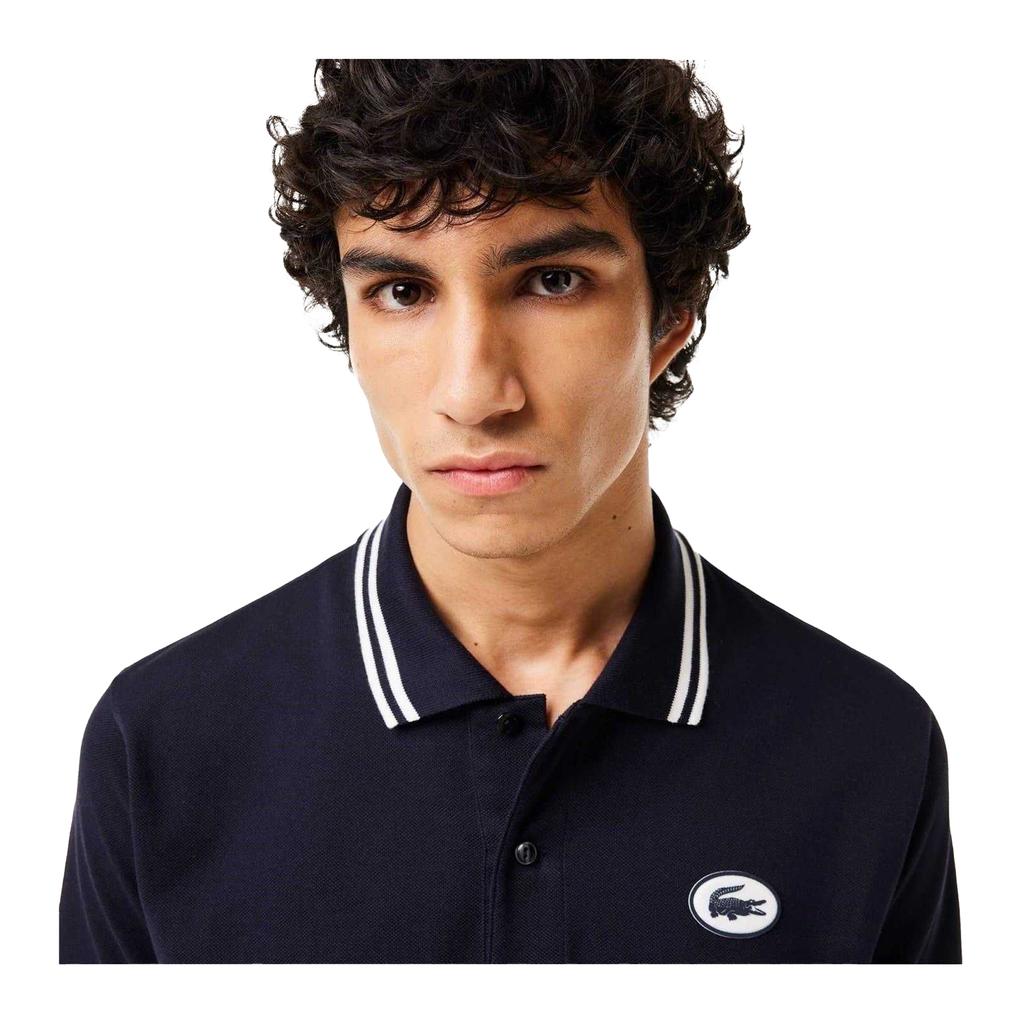 Lacoste Mens Striped Premium Cotton Polo Shirt