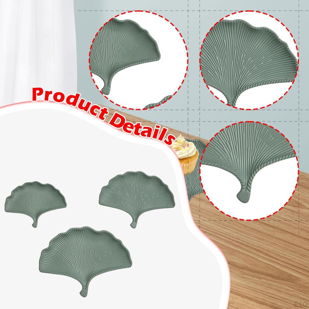 3 Pieces Ginkgo Leaf Dessert Plate Home Tableware Tray Thanksgiving Modern for Cake Sweets Fruit
