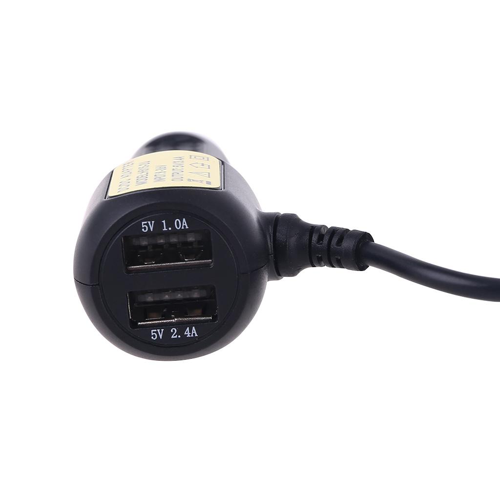 Doppelter Mini-USB-Anschluss Dashcam Auto Zigarettenanzünder Adapter Stromkabel Buchse Ladegerät für DVR Fahrzeugladezubehör