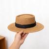 Womens Straw Sun Hat Wide Brim Elegant Summer Beach Cap UV Protection Outdoor Travel Fashion Visor