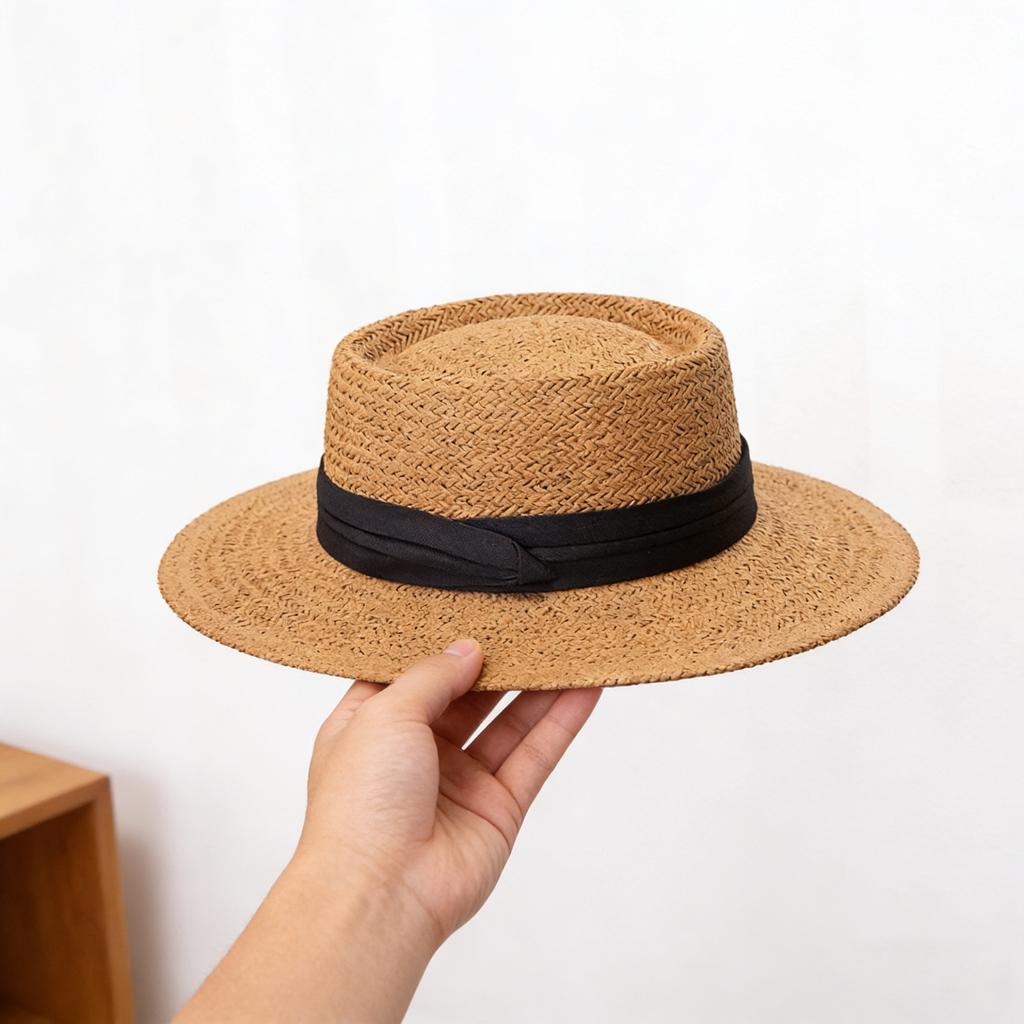 Womens Straw Sun Hat Wide Brim Elegant Summer Beach Cap UV Protection Outdoor Travel Fashion Visor
