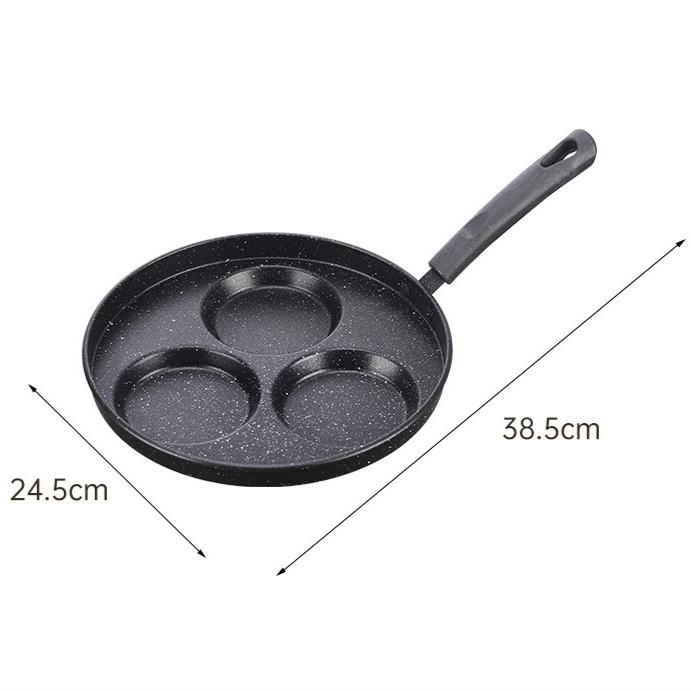 3-In-1 Breakfast Extra Thick Frying Pan Home Egg Pan Flat Bottom Skillet Steak Eggs Hamburger Non-Stick Pan