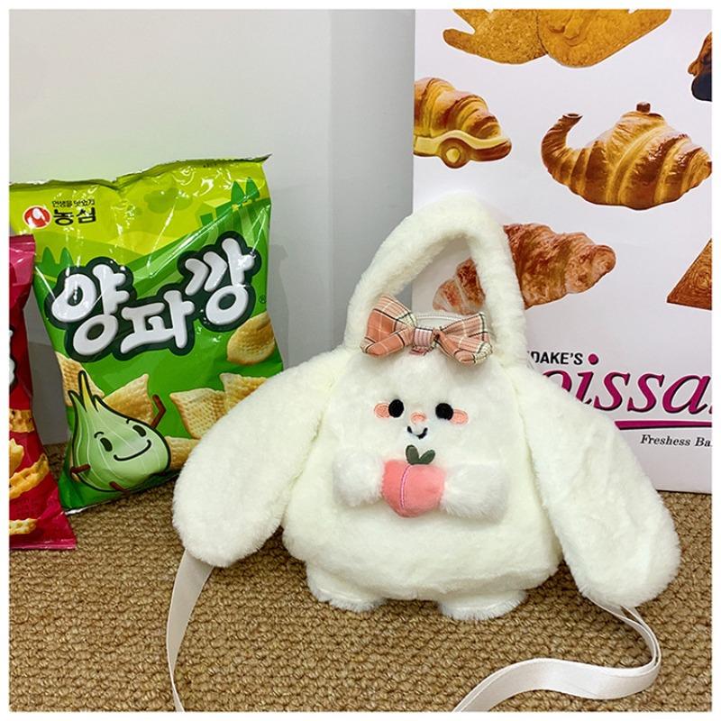 Casual Autumn and Winter Children's Plush Bag Cute Doll Handbag Girl Rabbit Bear Shoulder Messenger Bag