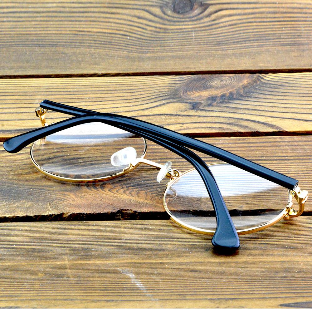 Full-Rim Gold Titanium Oversized Round Optical Glasses Frame – Lightweight Metal Eyewear for Men and Women