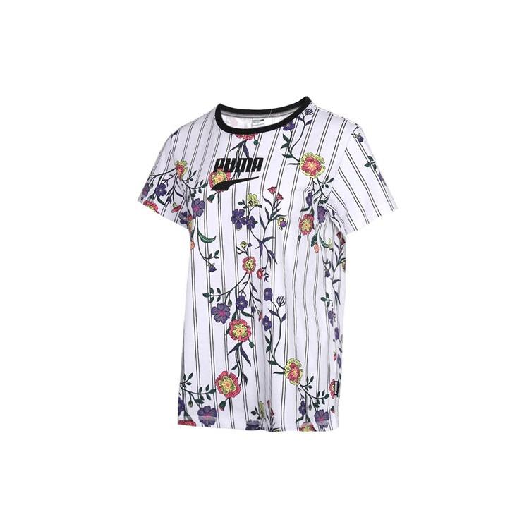 (WMNS) PUMA Logo Short Sleeve TEE White Women s 597470-02 S