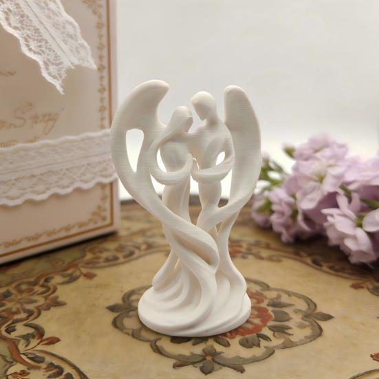 Ornamenti Angelo Madre e Figlio Stampati 3D Linee Lisce Statuetta Decorativa Compatta Simboleggiante Protezione E Compagnia Statua