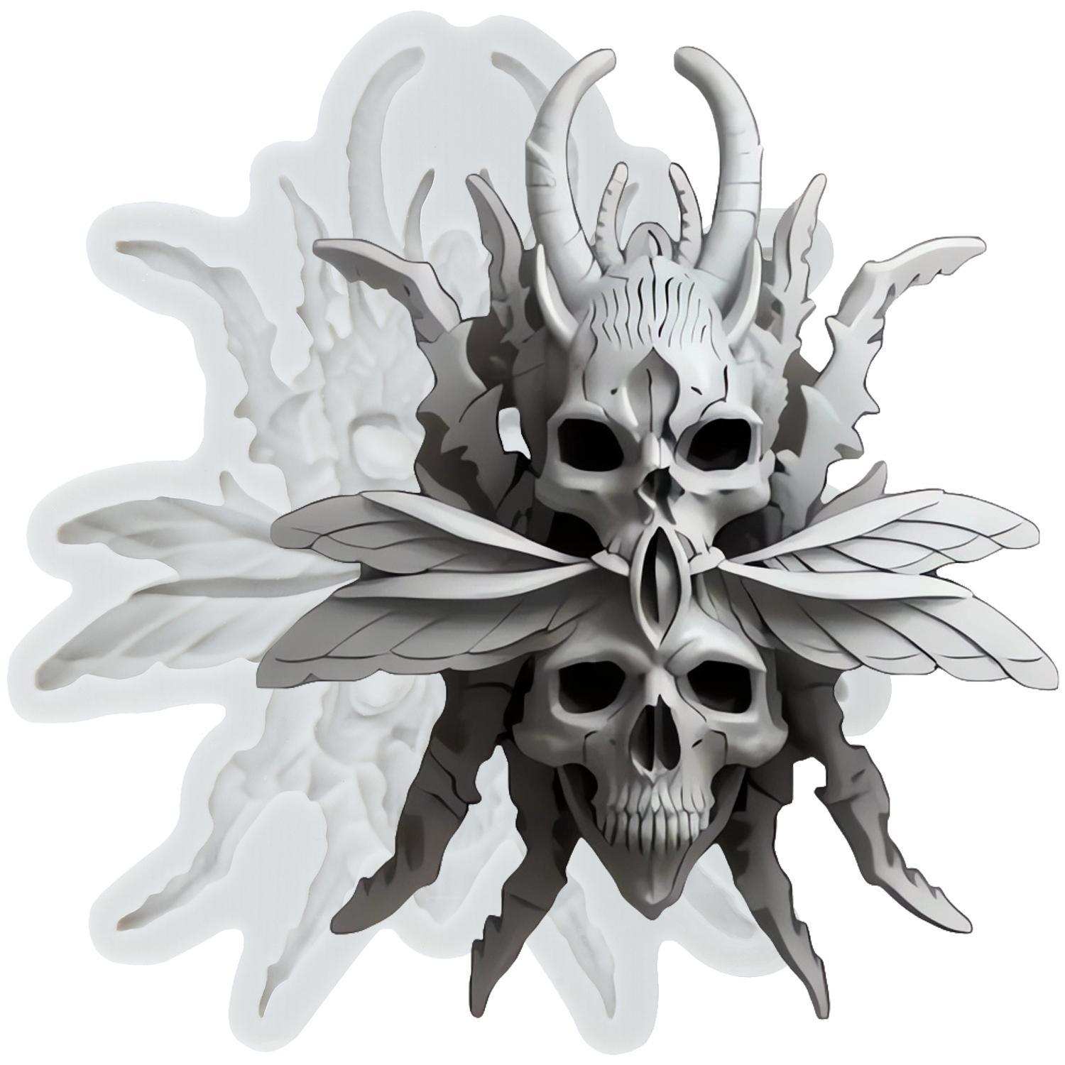 

Силиконовые формы «Паук» Форма «Череп» Форма для мастики Украшение для торта на Хэллоуин Топпер для кексов Шоколадные конфеты Сахарная мастика Формы для полимерной глины серый