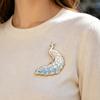Brooch Pin Gradient Color UV Printing Peacock Shape Zinc Alloy Pin Suits Coats Sweaters Badge Versatile Accessories