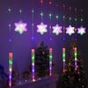 Cross-Border Icicle & Snowflake Christmas String Lights: Outdoor Decoration with Leather Wire Curtain Lights