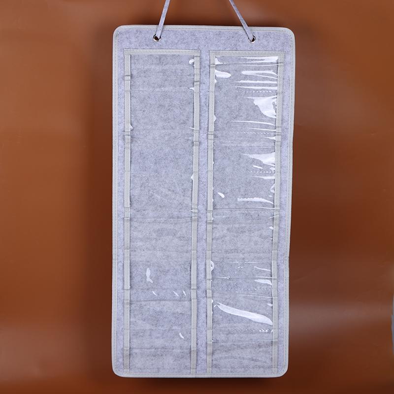 16Slots Felt Eyeglasses Stand Holder Dust Proof Wall-Mounted Pocket Storage For Sunglasses Glasses Display Hanging Bag Organizer