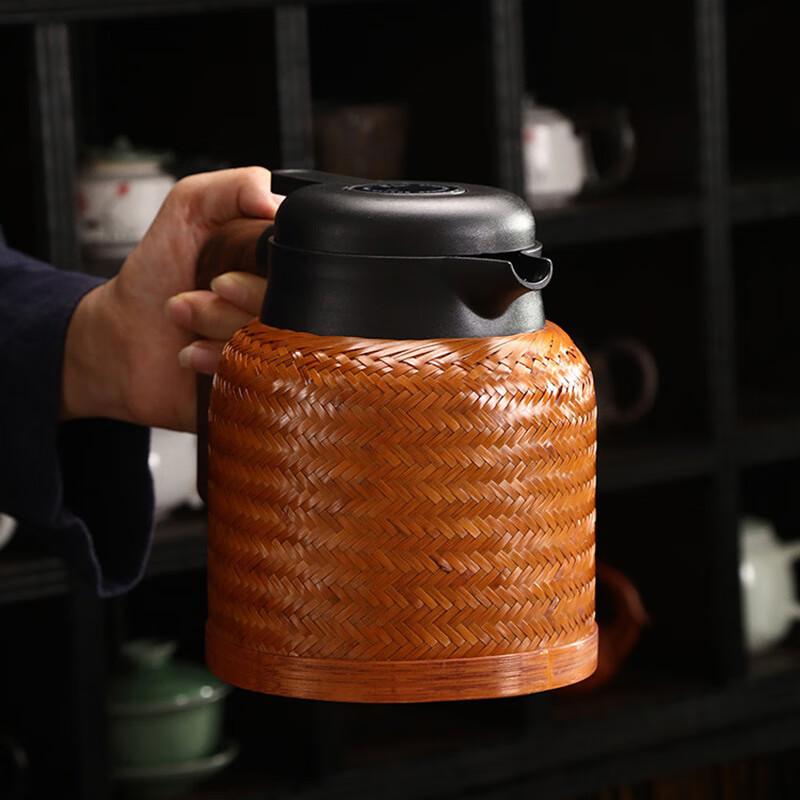 1.6L Bamboo Woven Stainless Steel Insulated Pot