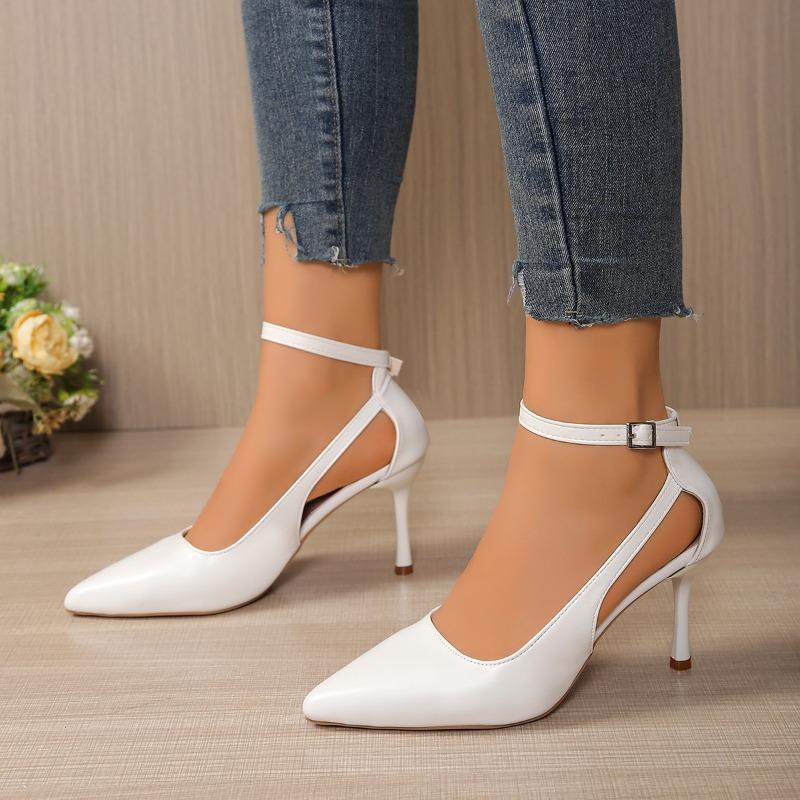 One-line Strap Stiletto Sandals Autumn New Pointed Toe Shallow Mouth Non-slip Wear-resistant High Heels