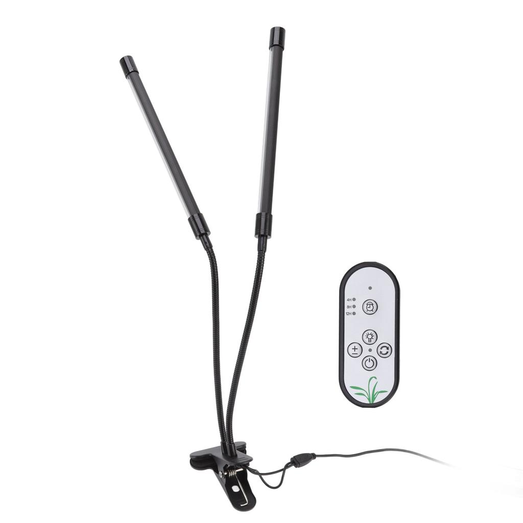 Plant Grow Light Dimmable Timing Full Spectrum USB Powered Dual Head Clip On LED Plant Lamp for Indoor 30W
