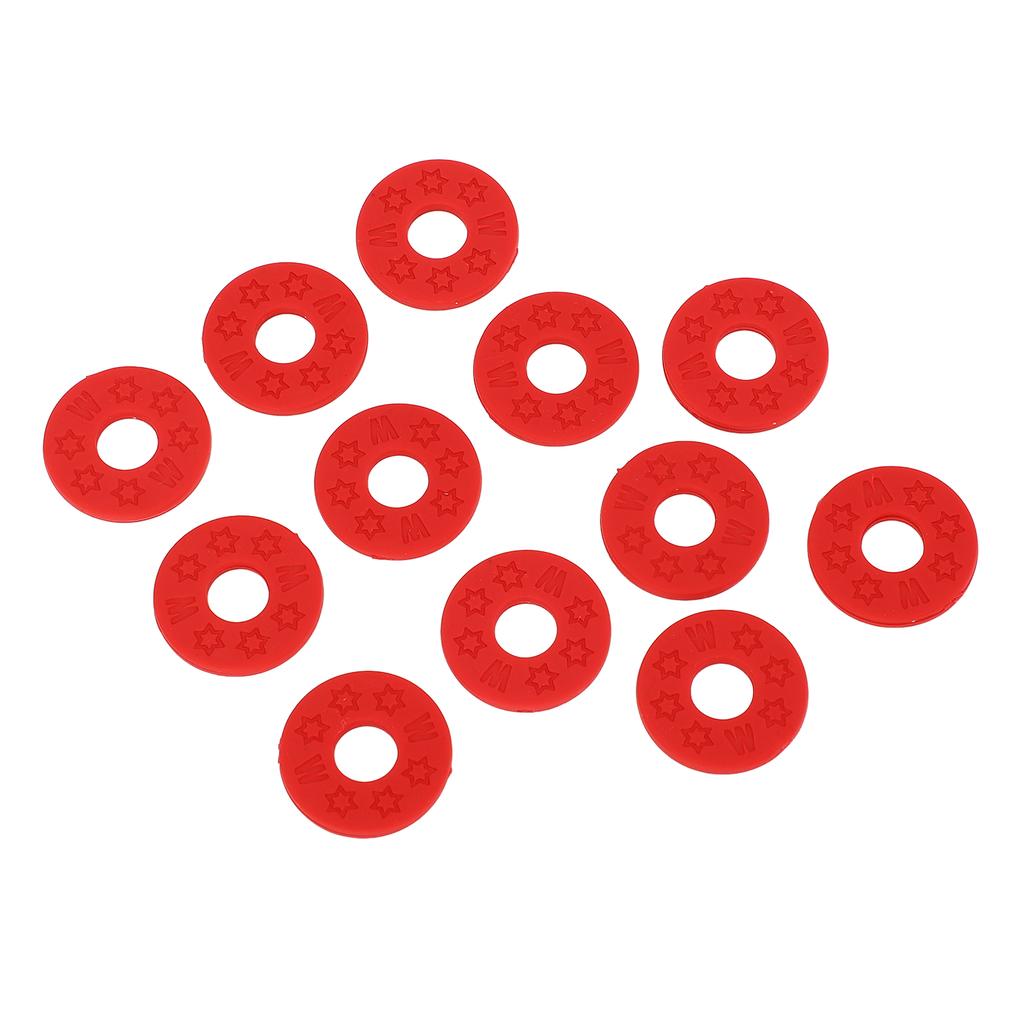 12PCS Guitar Strap Non Slip Locks PE Material Strap Protector Blocks for Acoustic Guitar Ukulele Bass Red