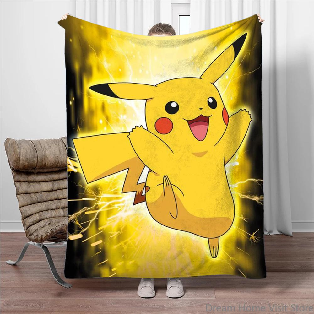 Disney lilo and stitch Super Mario Pikachu Soft Fluffy Throw Flannel Blanket Kid Adult Sofa Break Bed Blanket Cover Travel Gifts