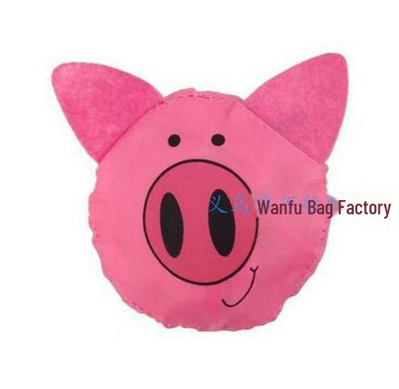 Eco-Friendly Folding Shopping Bag with Japanese Animal Cartoon Design, Large Capacity, Polyester 190T, Puppy Theme