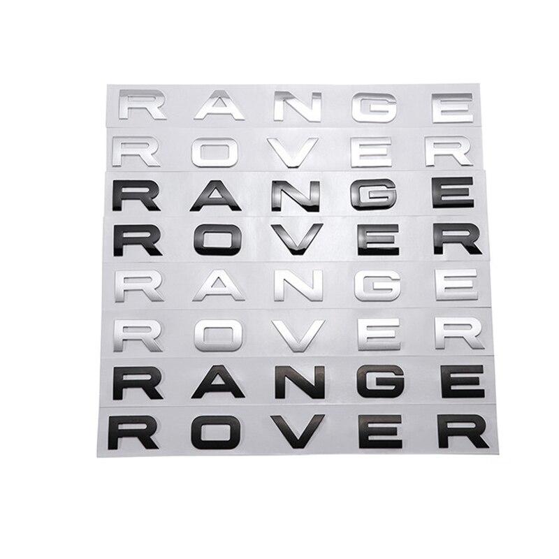 3D Letter Car Hood Bonnet Cover Emblem For Land Rover Range Rover Velar Sport Discovery 2 3 4 Defender Chrome Front Head Sticker BQQ0