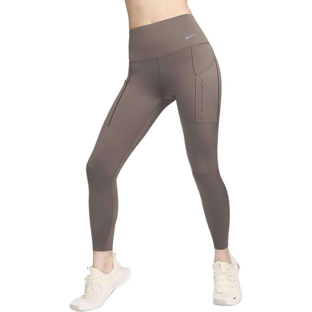 Nike Go High-Intensity Breathable Quick-Dry High-Waisted Pocket Nine-Point Leggings Women Leggings Mineral-Grey Black DQ5640004