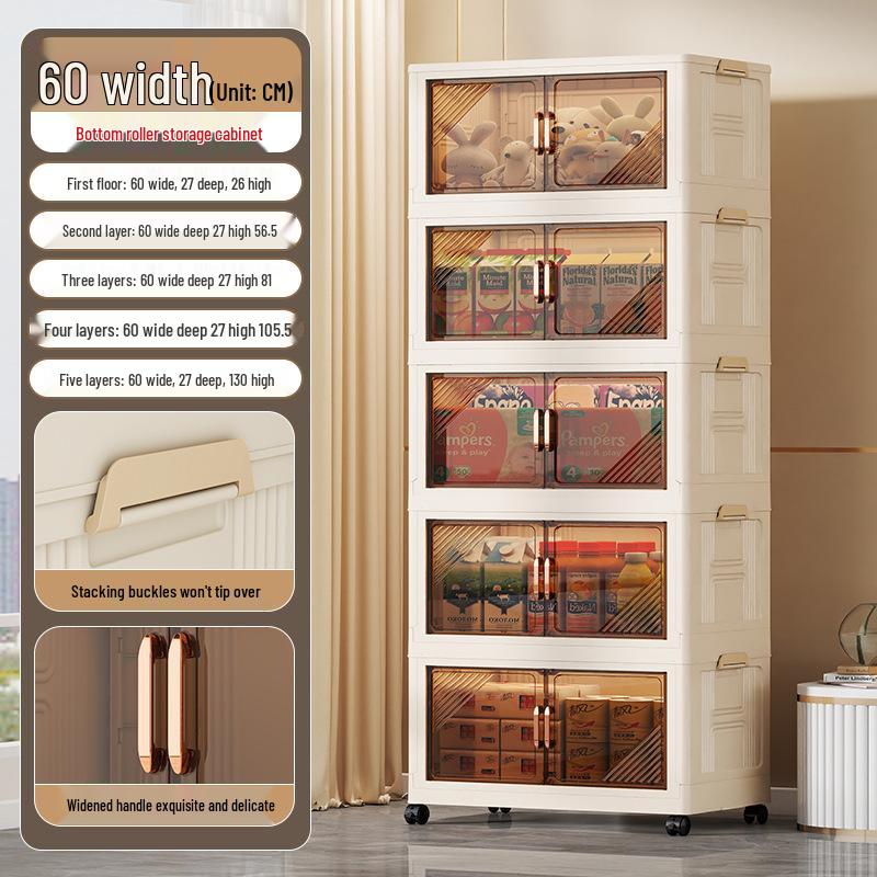 Foldable Multi-Layer Storage Cabinet for Clothing, Snacks, Books, and Toys