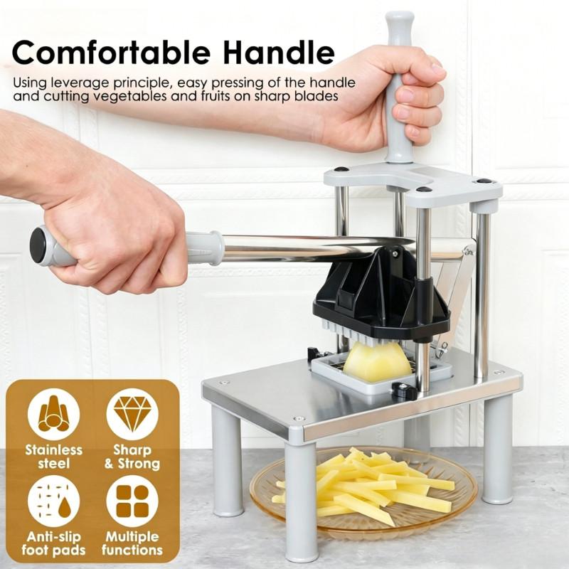 Tritaverdure e Frutta Robusto Acciaio Inossidabile Tagliaverdure Cubetti Tagliapatatine Fritte Professionale Tritaverdure