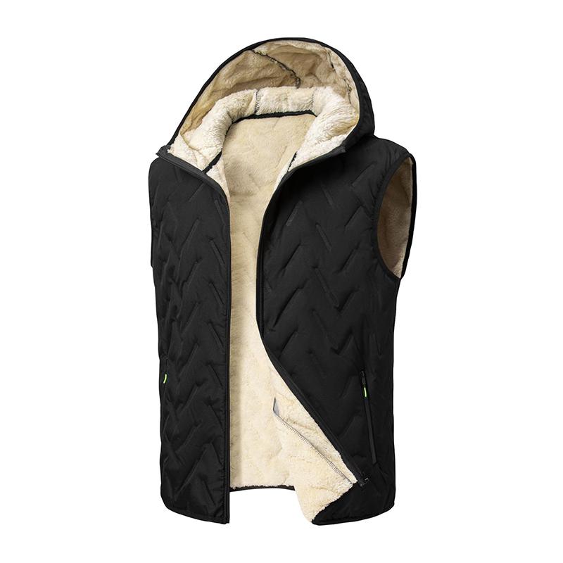 

Мужской зимний жилет, куртка, безрукавное пальто, модный флисовый, теплый, ветрозащитный, водонепроницаемый, мужской жилет, шерсть XXS чёрный