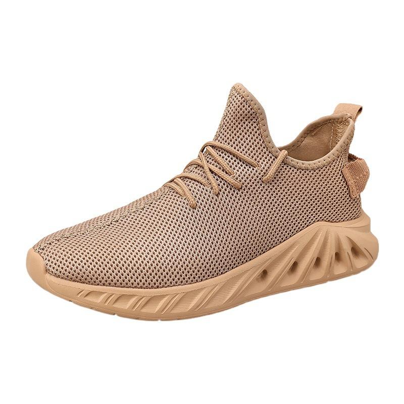 Four Seasons Lightweight Fly-woven Sneakers Breathable Mesh Running Men's Shoes Large Size Youth Platform Shoes