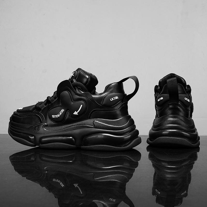 Robustní pánské tenisky značkové běžecké boty módní ležérní mikrovláknová kůže prodyšné zvýšení výšky plochá platforma sportovní obuv