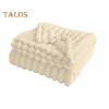 Summer AC Flannel Blanket Thickened Double-sided Plush Striped Texture Solid Color Office Nap Home Bed Sofa Travel Cozy Warm Winter Blanket