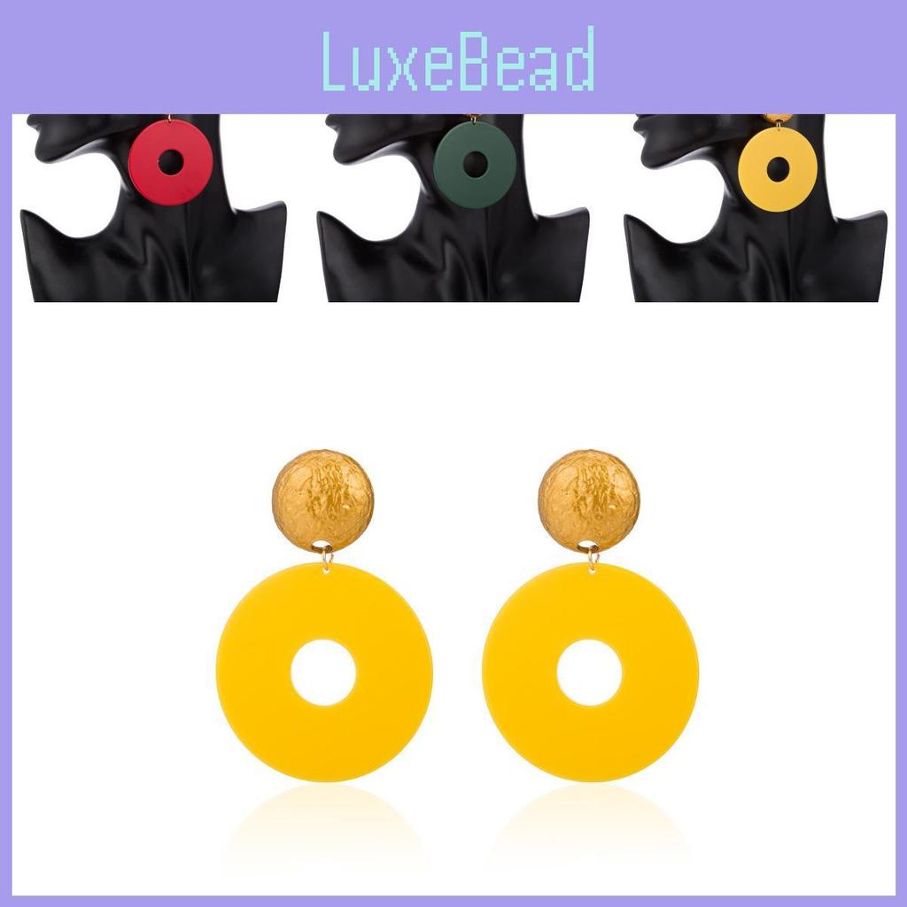 Chic Colorful Geometric Resin Circle Earrings For Women Trendy And Elegant Style
