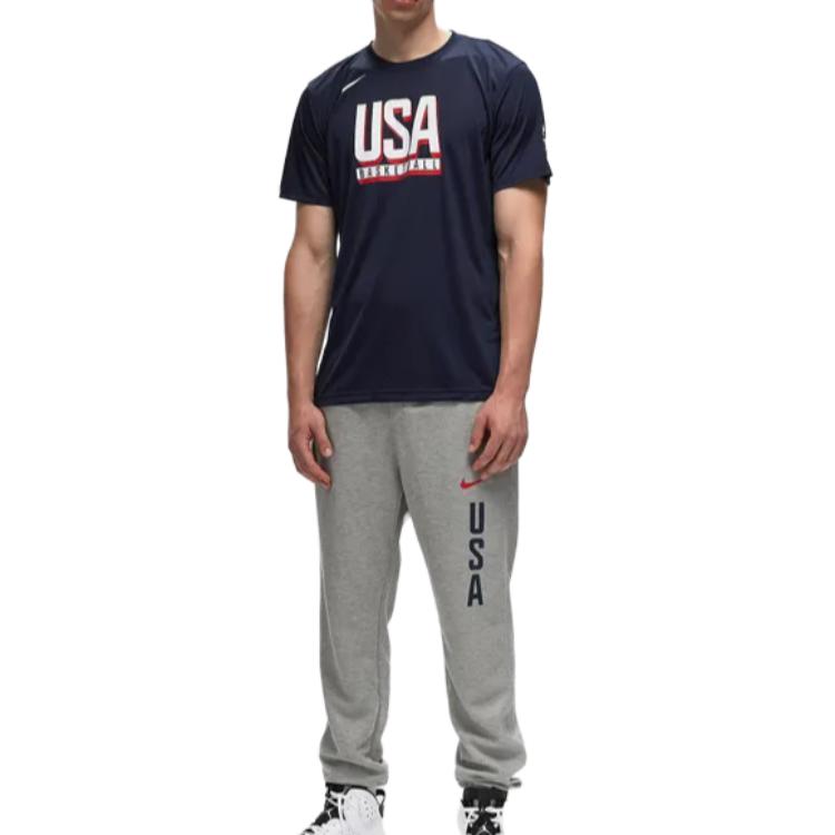 

Новые мужские тренировочные флисовые брюки Nike Usa для баскетбола FQ0309-063 L