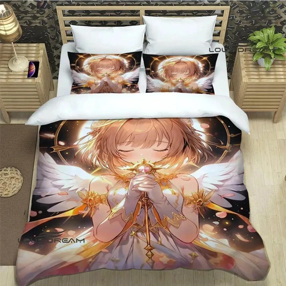 3D Print Anime Card Captor Sakura Bedding Set Double Twin King Duvet Cover Comforter Pillowcase Boys Girls Adults Bedroom