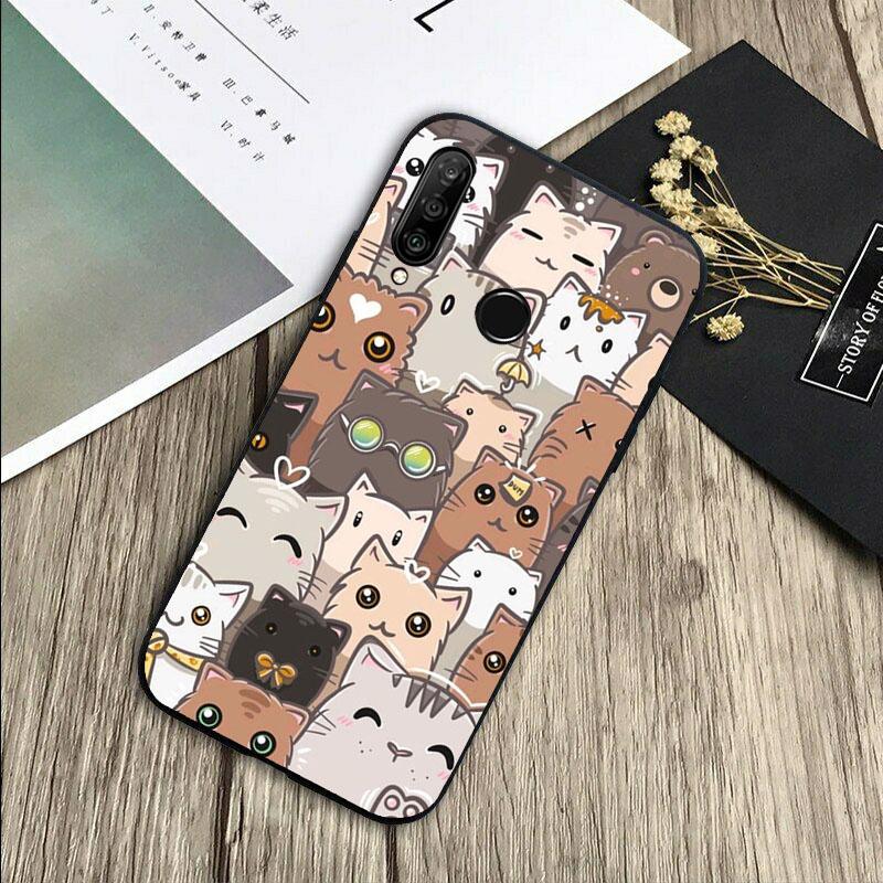 Funny cute cats For Huawei Nova 8i 11i 12i 12s 9 10 SE Y60 Y70 Y90 Y72 Y73 Y61 Y91 P60 Pro P30 P40 Lite Case