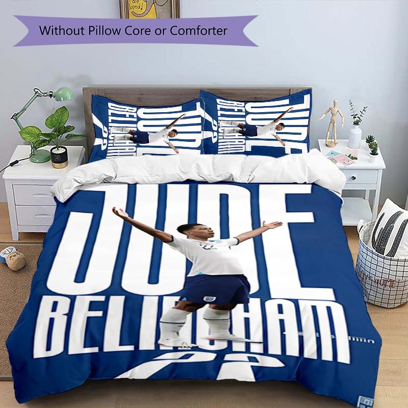 3pcs Kylian Mbappé Pattern Bedding Set Duvet Cover Set Includes Duvet Cover &pillowcases,perfect All Season Bedroom Decoration&gift
