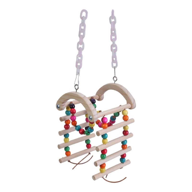 

Multiuse Bird Cage Accessories Cage Swing Toy Climbing Ladder Cage Hanging Toy with Beads For Pet Birds Entertainment 1