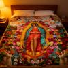 Jungfrau Maria Decke 150x100cm Warme Couch Überwürfe Gebet Christliche Decke für Hausbesitzer Sammler Erwachsene Wohnzimmer Sofabett