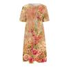 Women's Casual Dresses Printed Dresses Summer Dresses Printed Pleated Round Neck Midi Dresses Basic Classic Outdoor Daily Short Sleeve Loose Dresses