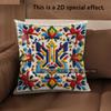 2D Intricate Floral Pattern Decorative Pillow Covers Pattern Cushion Cover Suitable For Sofa Bedroom Car Pillow Cover