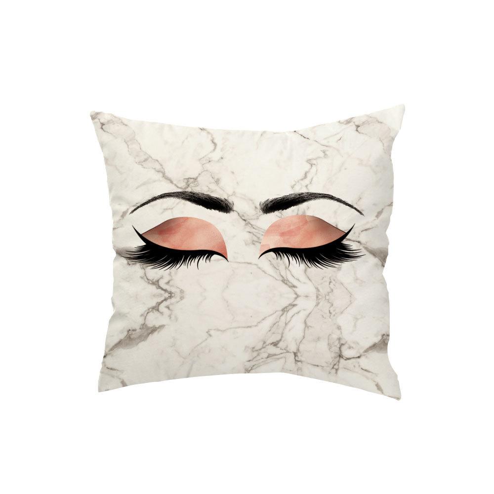 Marble Bright Diamond Eyes Eyelash Pillow Case Sofa Cushion Manicure Decoration Pillow