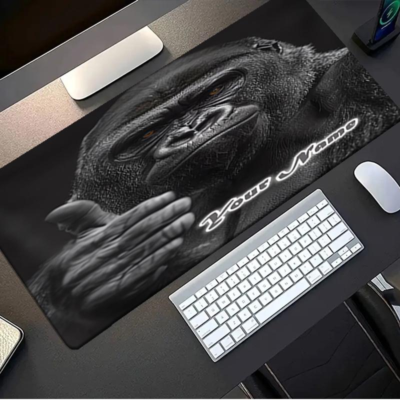 1PC Custom Name Gorilla Power Pose Mouse pad, keyboard and mouse desk pad, for computer notebook  Birthday Gift For Any Room Or Office