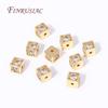 Luxury 18K Gold Plated Inlay Zircon Square Spacer Separator Beads High Quality Jewelry Making DIY Bracelets Necklace Accessories