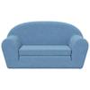 Vidaxl 2-Os. Sofa For Children, Fold-out, Blue, Soft Plush