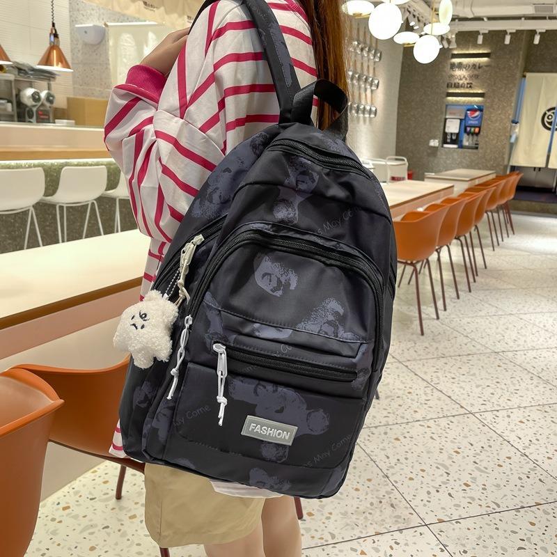 Today's Popular Junior High School and High School Students Cute Printed Bear Backpack Large Capacity College Student Backpack